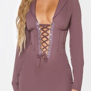 NWT PLT corset bustier lace up blazer dress